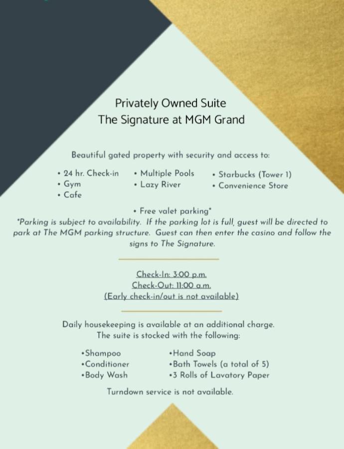 Private Studio - No Resort Fee - The Signature At Mgm Grand Tower B Las Vegas Eksteriør billede